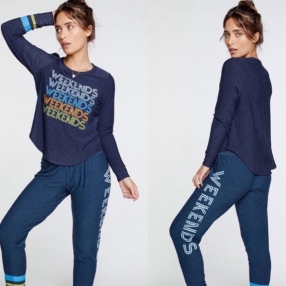 Chaser Nordstrom NWT Weekends Blue Soft Thin Sweatshirt SIZE XSMALL - Picture 10 of 10